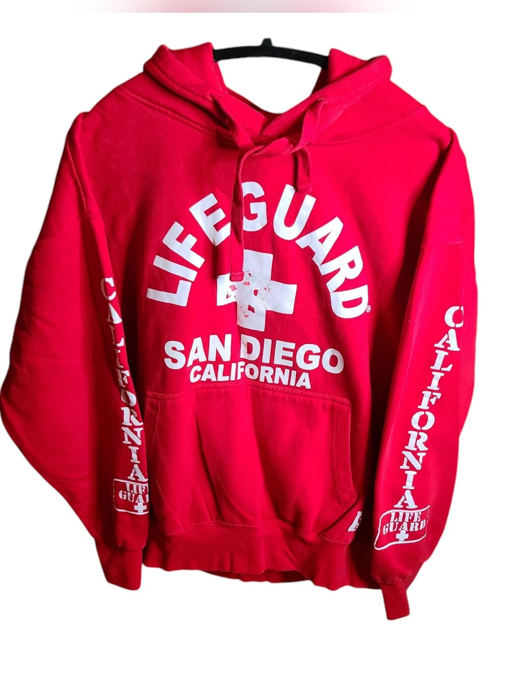 046 XL HOODED SWEAT SHIRT LONG SLEEVE SAN DIEGO CALIFORNIA LIFE GUARD